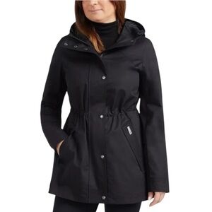 Hunter Women’s Wind & Water Resistant 100% Cotton Raincoat Hooded Jacket, Size L